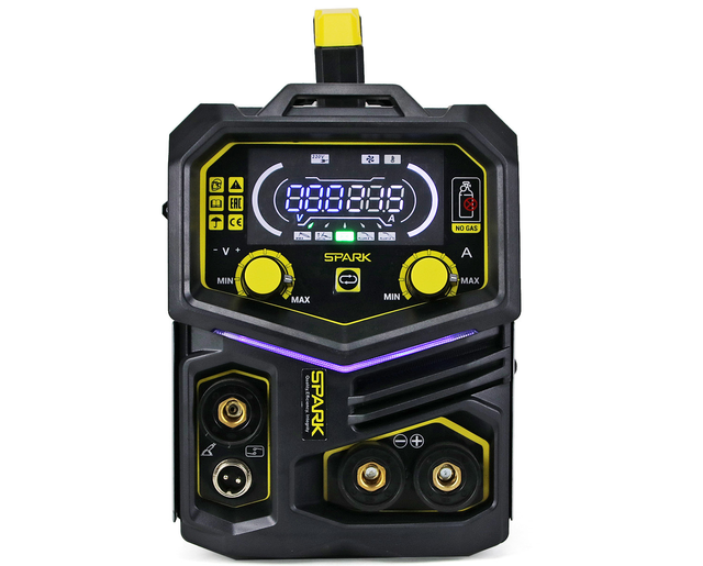 კემპის და შედუღების აპარატი FLUX მავრთულზე, MIG/MMA/TIG 3 ფუნქციით - SPARK MIG350X